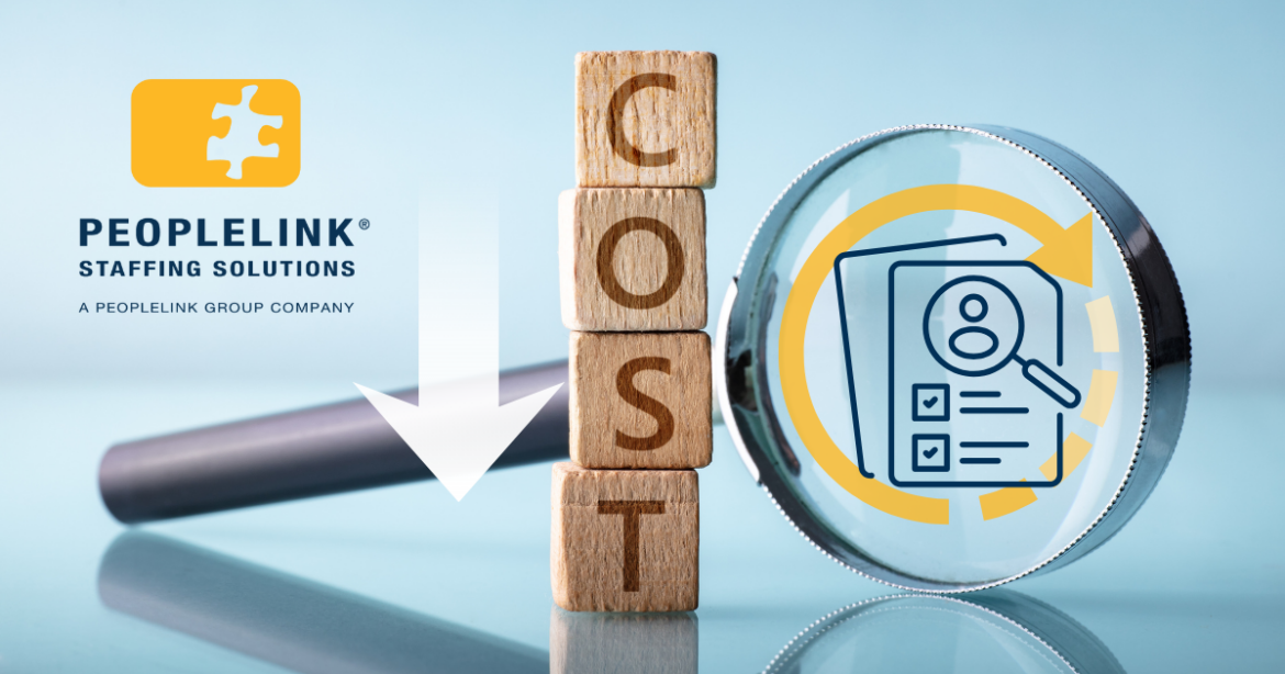 shows down arrow next to block letters, 