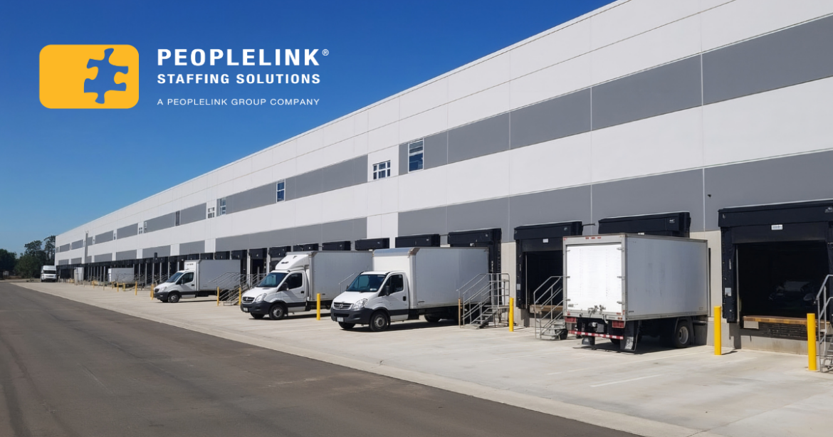 trucks at distribution center dock. ready for peak season.